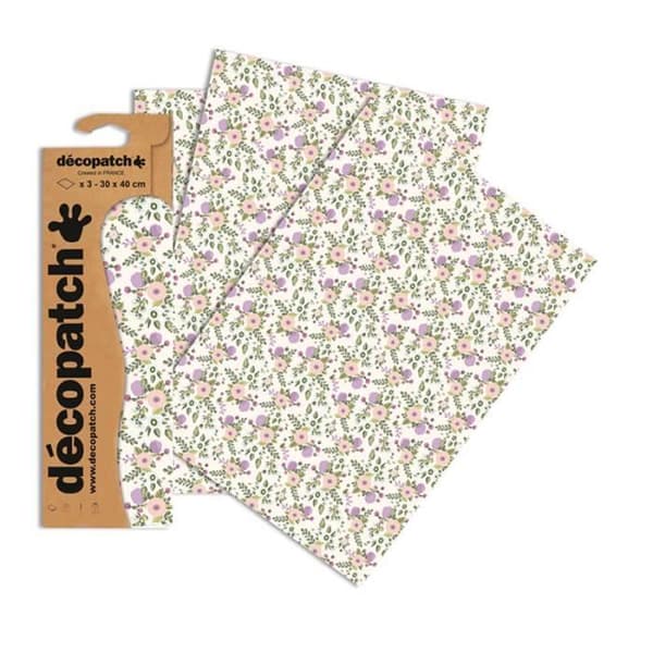 Dekopatchblad - Dekopatch - Pastellblommor 739 - 3 blad - Blandad - Barn