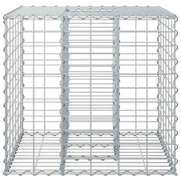 vidaXL Hög säng gabion Silver 42033320
