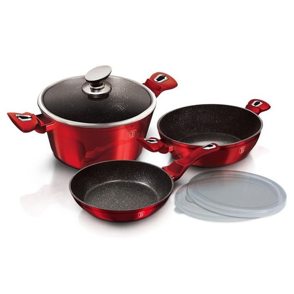 Servis - BERLINGERHAUS - BH-7046 - Marmor - Metallröd - 6 delar
