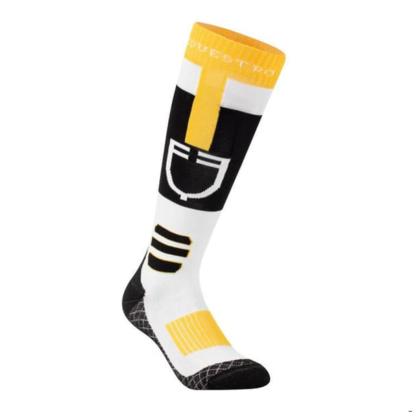 Ridsockor i tekniskt och andningsbart tyg med Equestro-logotyp