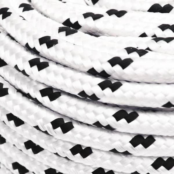 152771 vidaXL flätat båtrep Vit 10 mmx25 m polyester