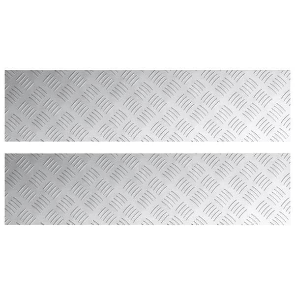 Aluminiumplattor 2 st halkfria 100x25 cm