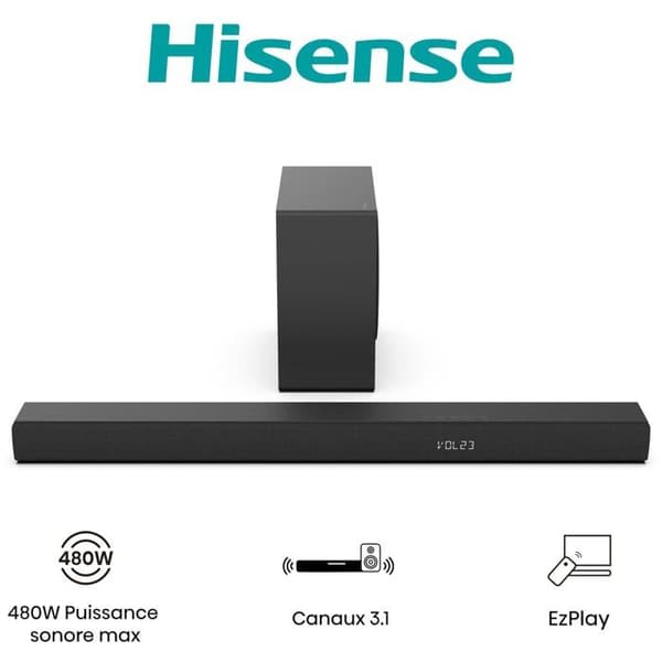 Ljudstång - HISENSE - Trådlös baslåda - Bluetooth - 3.1 CH - Max 480 W