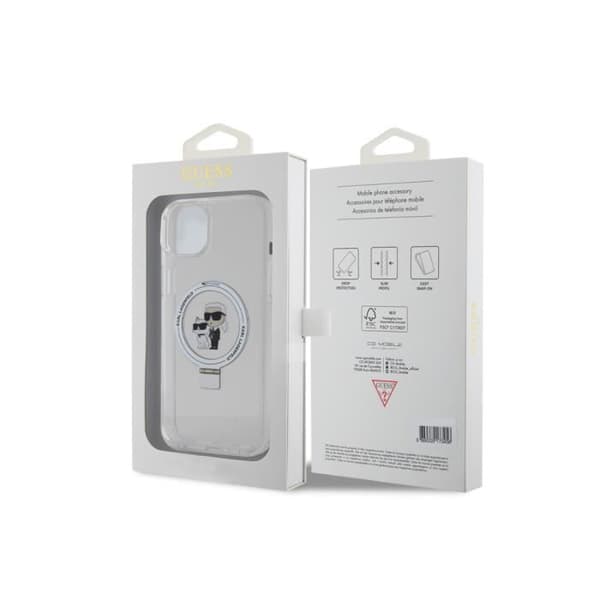 Karl Lagerfeld iPhone 15 Plus Skyddsfodral - TPU Ringställ - Genomskinlig