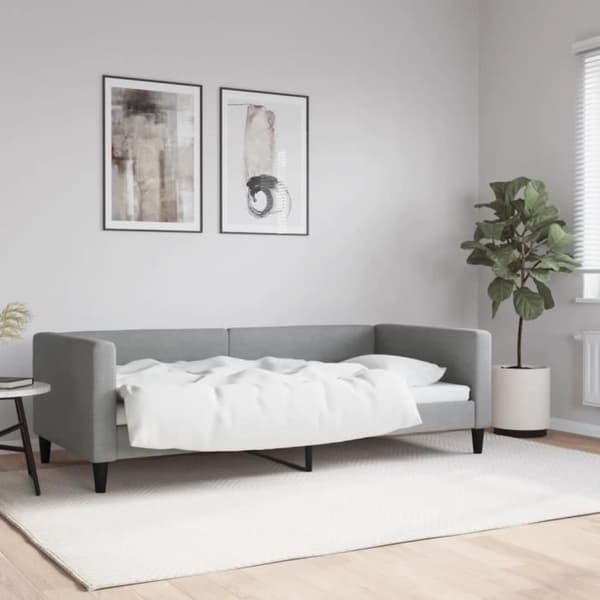 vidaXL Lätt grå sängsoffa 90x190 cm tyg 353993