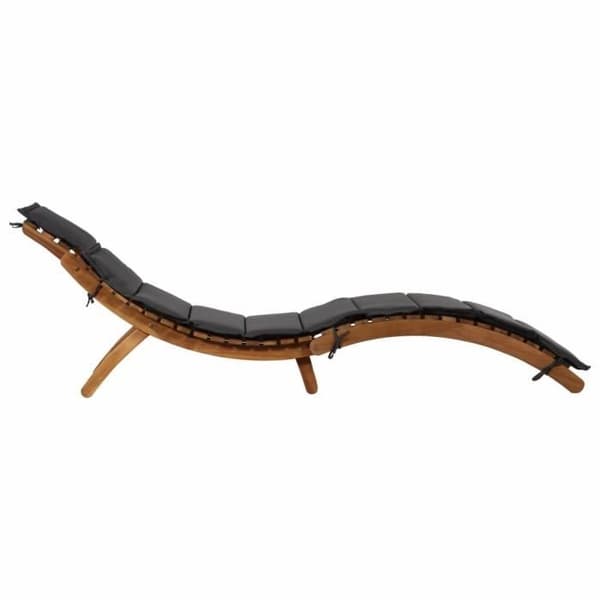 vidaXL Solstol med Kudde Solid Acacia Wood Mörkgrå