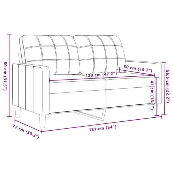 vidaXL 2-sitssoffa Gul 120 cm Sammet 4007620