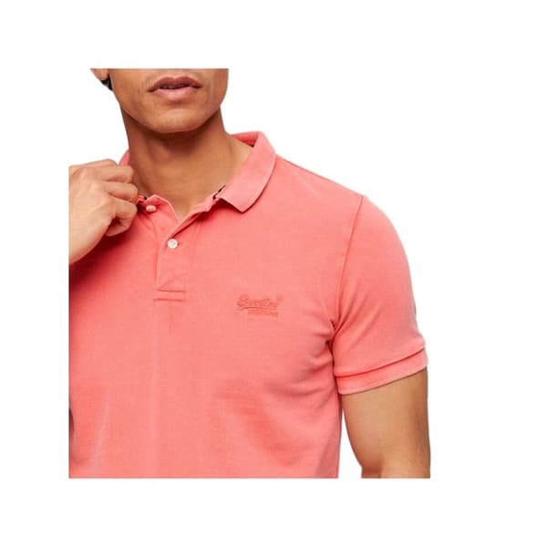 Polo Superdry Herr förstörd Rosa Bomull