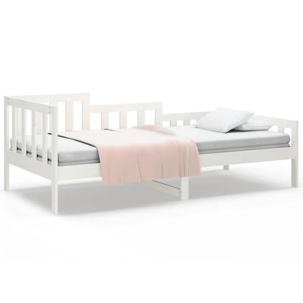 vidaXL Dagbädd Soffa Gästsäng Ram för Bäddsoffa Inbäddad Säng Vardagsrum Sovrum Inomhus Vit 820727