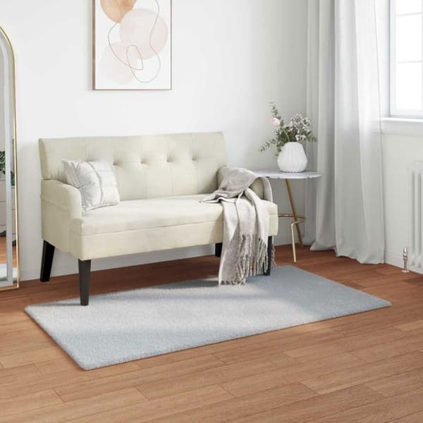 VIDAXL Rektangulär matta i konstpäls 60 x 110 cm Grå - Ultra mjuk polyester