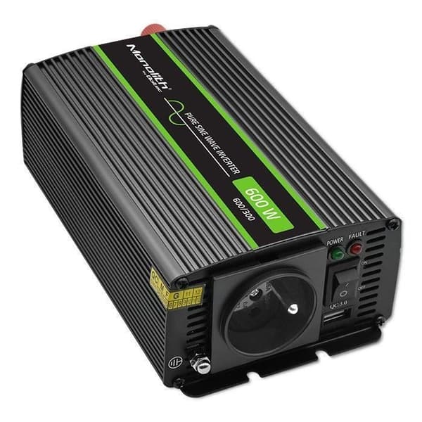 Inverter - Qoltec - Monolith - 300W - 600W - Ren sinusvåg