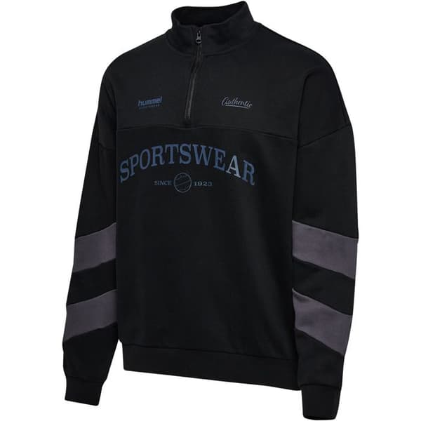 Oversize halvdraget sweatshirt Hummel - svart/ebony