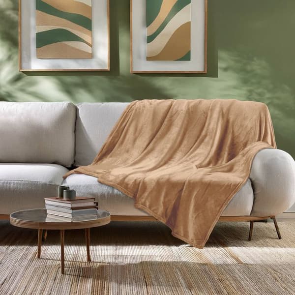 Rutig Uni i Flanell "Flanou" 180x220cm Kamel