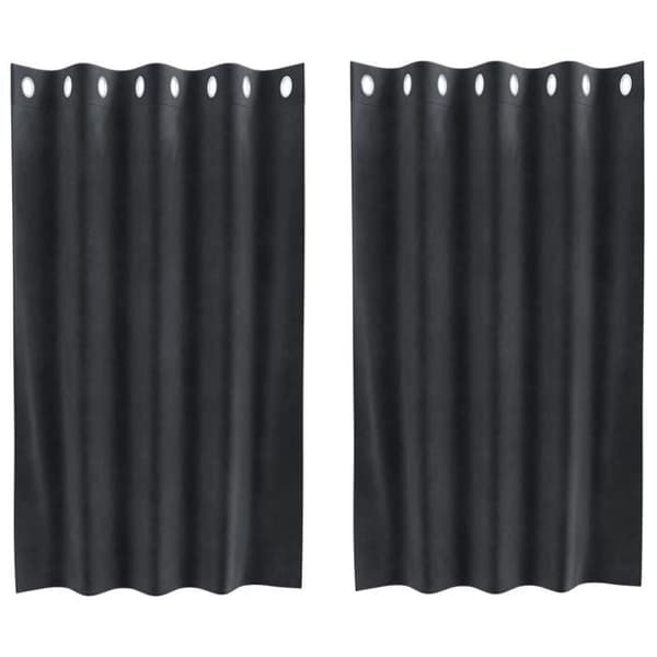 Opaquefördrag - Mörkgrå sammet - 140x140 cm - Ögla - Nutida stil