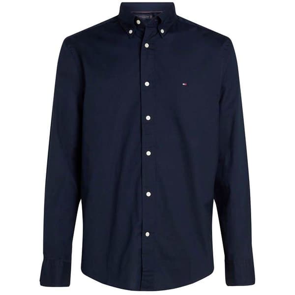 Tommy Hilfiger Core Flex Poplin Skjorta, Enfärgad, Dw5