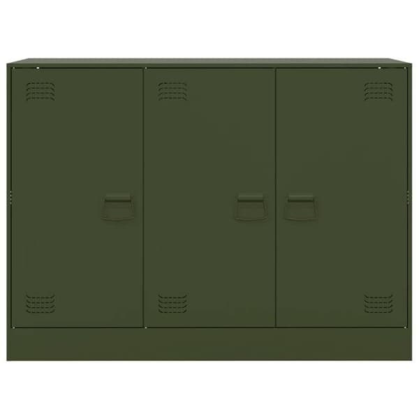 vidaXL Buffé grön oliv 99x39x73 cm stål 841725