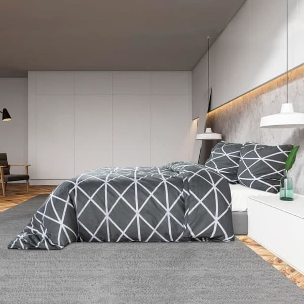 vidaXL Påslakanset Grå 135x200 cm Bomull136053