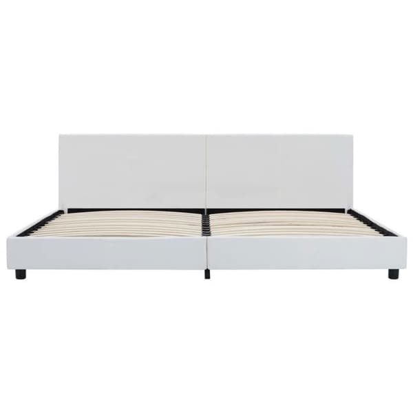 vidaXL Sängram Vit Konstläder 180x200 cm 284767