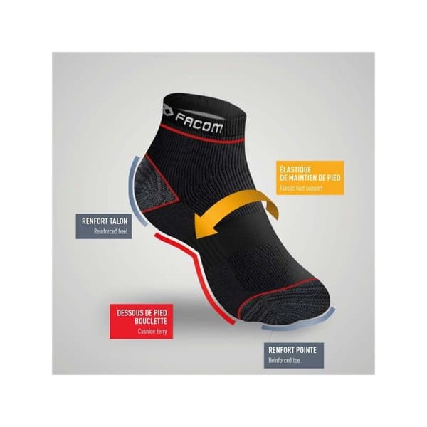 Facom Strumpor Herr, Låg Socka Herr (6-pack) - Svart