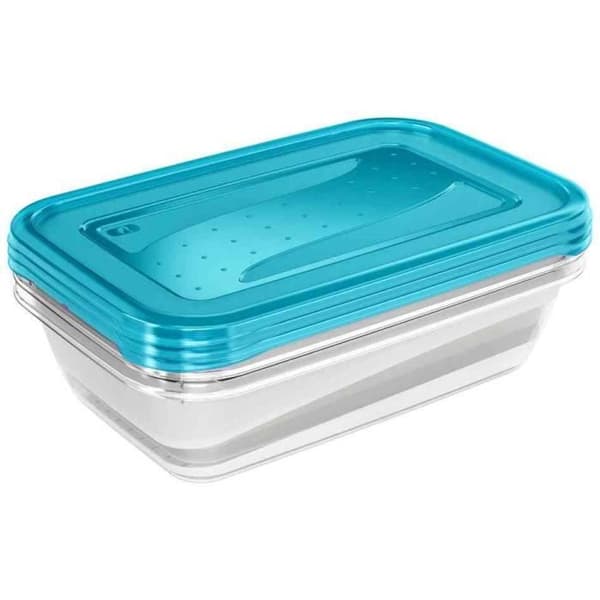 Förvaringslåda - KEEPER - fredo fresh - 3-pack - 2,4 L - Rektangulär - Blå