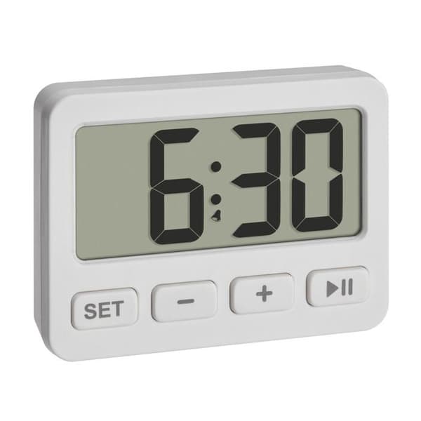 TFA Dostmann 60.2036.02 Quartz Alarm Clock White Alarm Times 1 1 Timer