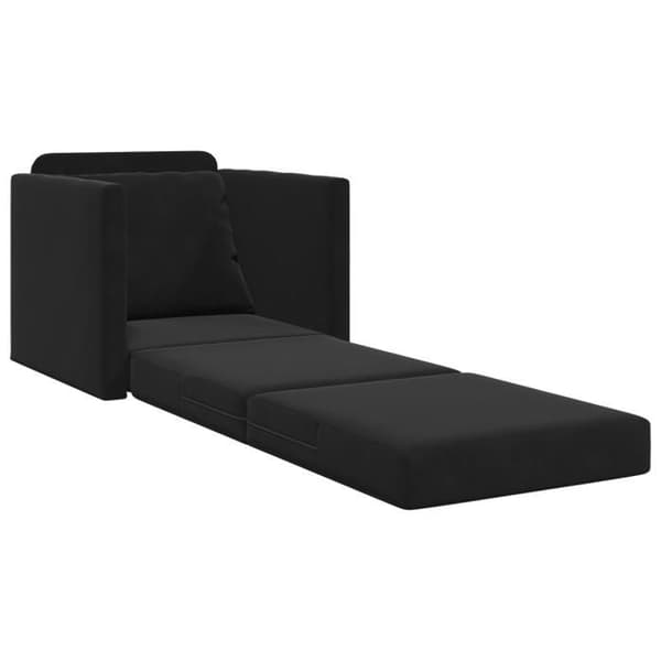 Soffa Lit 2 i 1 Svart 74x77x81 cm Sammet