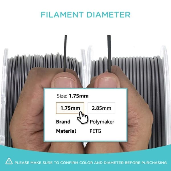 Polymaker 3d skrivarkabel - PB01012 - PolyLite PETG Silver - 1,75 mm - 1 kg
