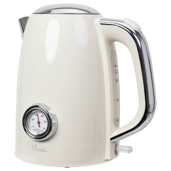 Vattenkokare - BIKITCHEN - Nostalgia 170 - Vit kräm - 1.7 l - Metall