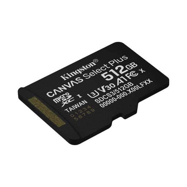 Kingston 512GB microSDXC Canvas Select Plus Gen3 A1 V30 150MB/s med adapter