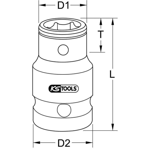 Douille porte-embouts - KS TOOLS - 911.4351 - 1/2'' - 5/16'' - Krom Vanadium Stål