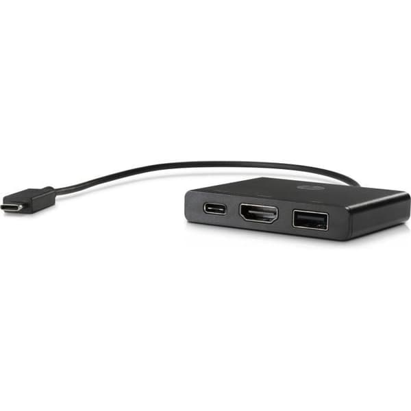 HP USB-C till HDMI / USB3.0 / USB-C-adapter - 3 portar - Svart
