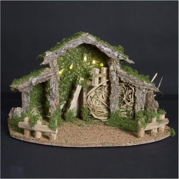 Julkrubba Tom - Liten Modell med LED - Höjd 22,5 cm