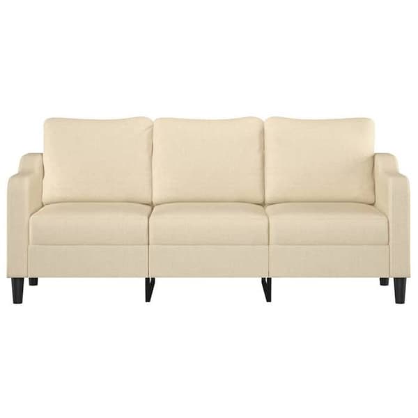 vidaXL Soffa 3-sits Creme 180 cm Tyg 359369