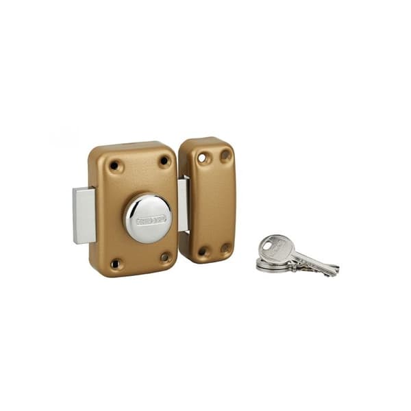 THIRARD - Knappsäkerhet Apache för entrédörr, cylinder 60mm, stål, 3 nycklar, epoxy guld - THIRARD