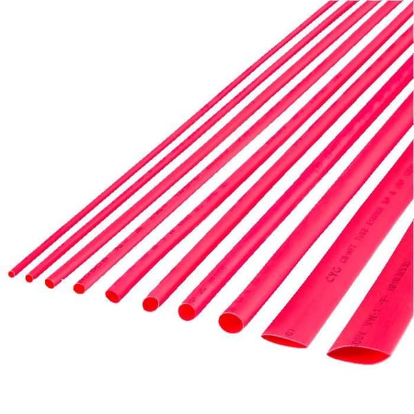 Röd krympslang Rebel, 3 mm, 1 m, 10-pack