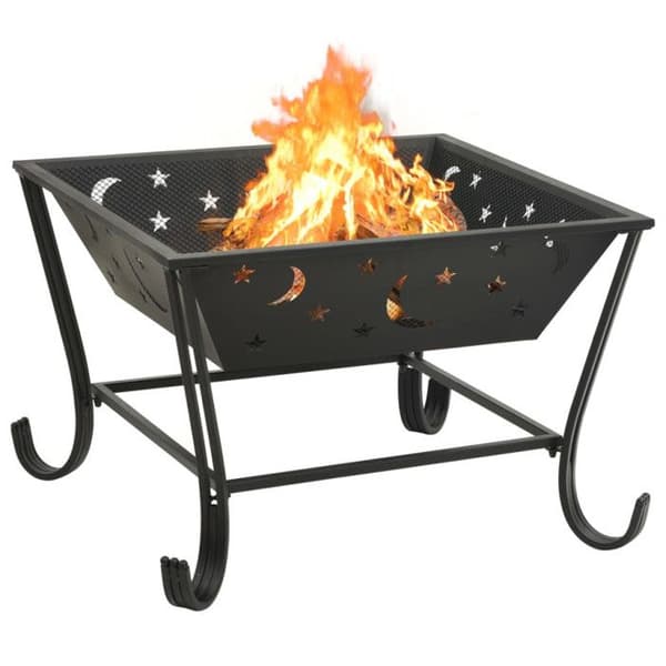 Entré - vidaXL - 62 cm - Stål - Svart - Eldstång ingår