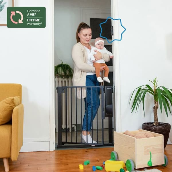 Badabulle Barnsäkerhetsbarriär Safe&Pass - Tryckmonteringssystem - Automatisk Låsning