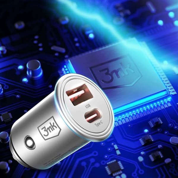 Accessoarer - Bil laddare 3mk Hyper 45 W PD QC PPS USB 1A1C Silver