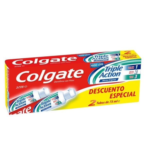Colgate Triple Action — 2-pack tandkräm (blandad)