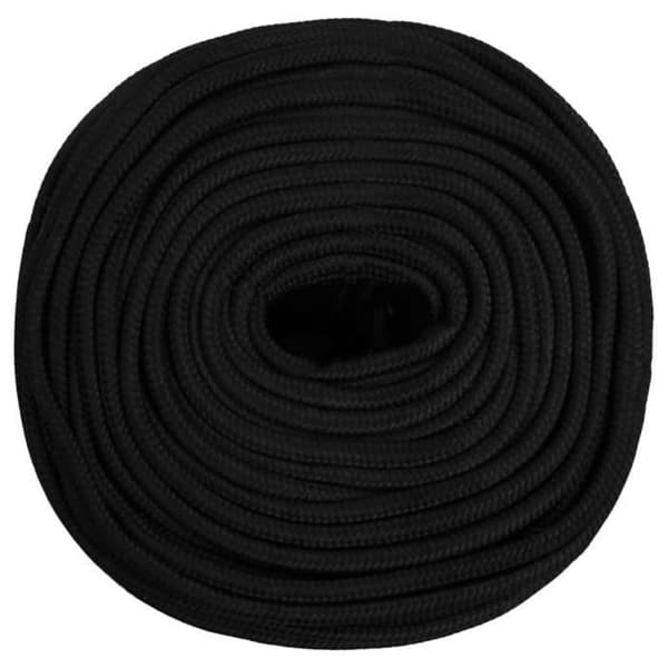 152819 vidaXL Arbetslina Svart 8 mm 100 m Polyester