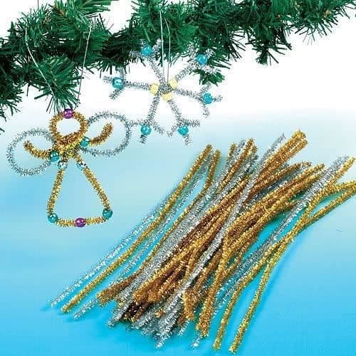 Fils Chenille - Baker Ross - EX9231 - Lot de 72 - Guld och Silver - 30 cm