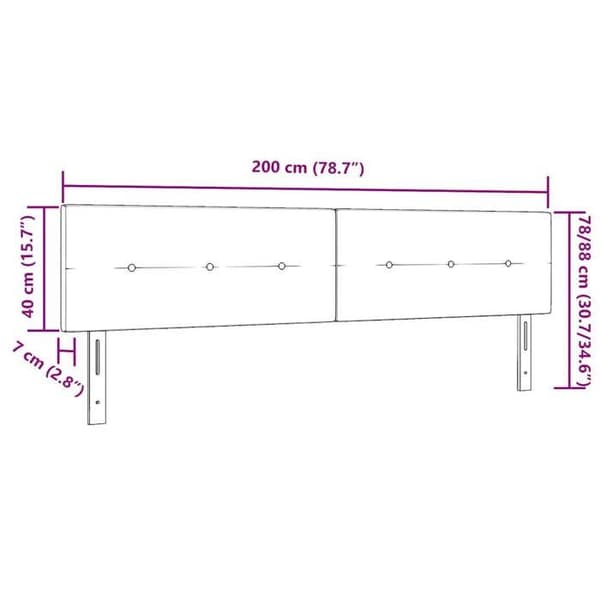 vidaXL Huvudgavel Mörkblå 200 cm Sammet 42007200