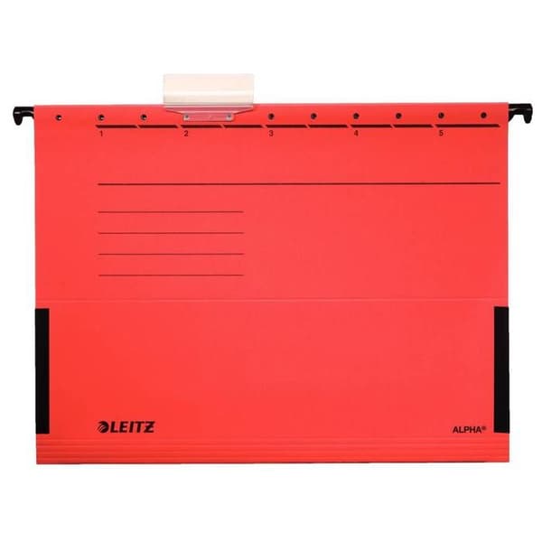 Hängmapp - Leitz - ALPHA - A4 - Röd - Base-V - Tabs