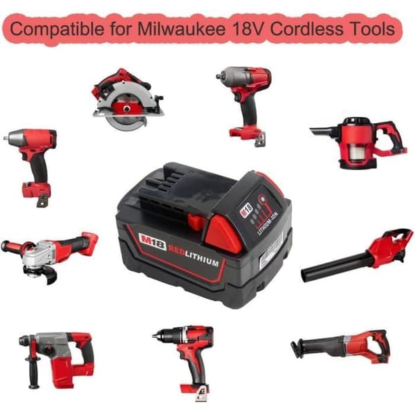 Paket med 2 Milwaukee 18V 5000mAh batterier