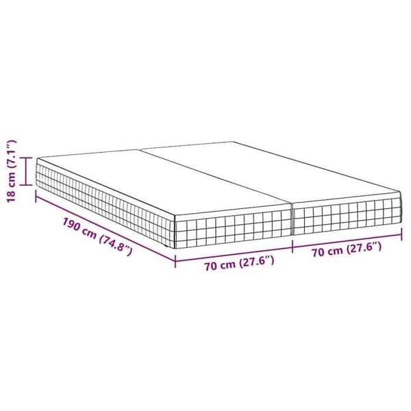 Sängram och madrass Vidaxl - 4106442