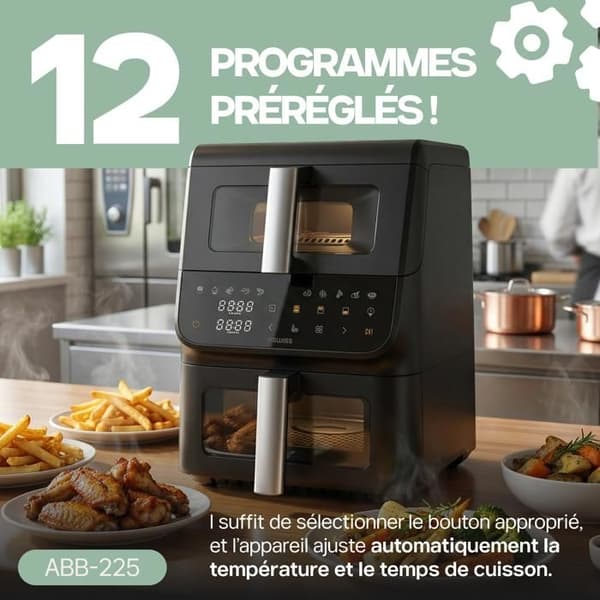 Fritös Utan Olja - 4SWISS - ABB-225 - 10L - 1700W - 12 Program