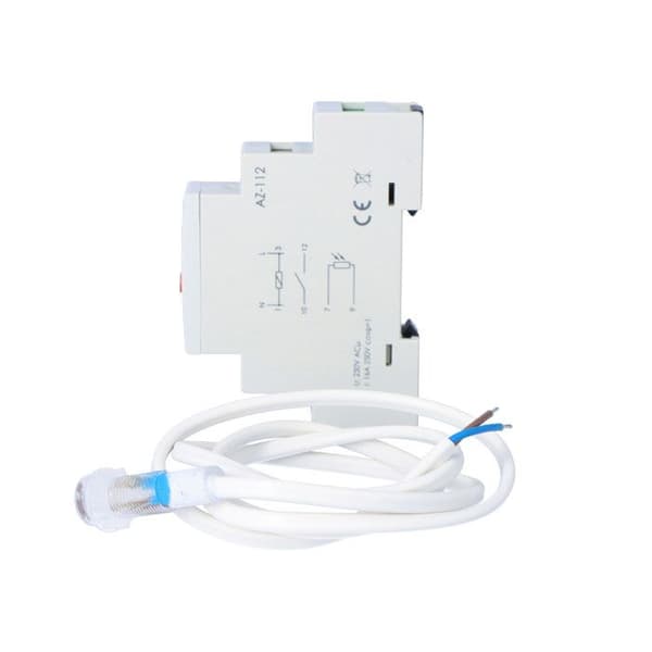 Skymningsrelä AZ-112 I=16A, extern hermetisk sensor Ø 10, 1 modul