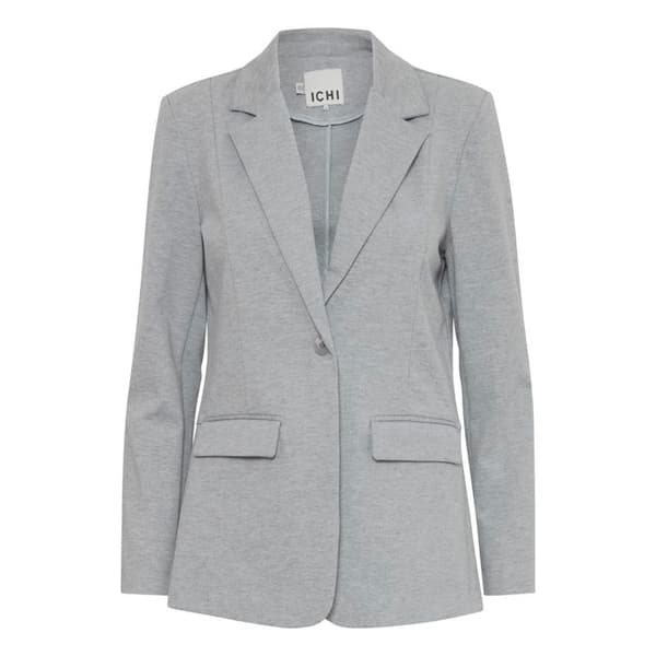Lång blazer dam ICHI Kate BL4 — grå, elegant och tidlös passform
