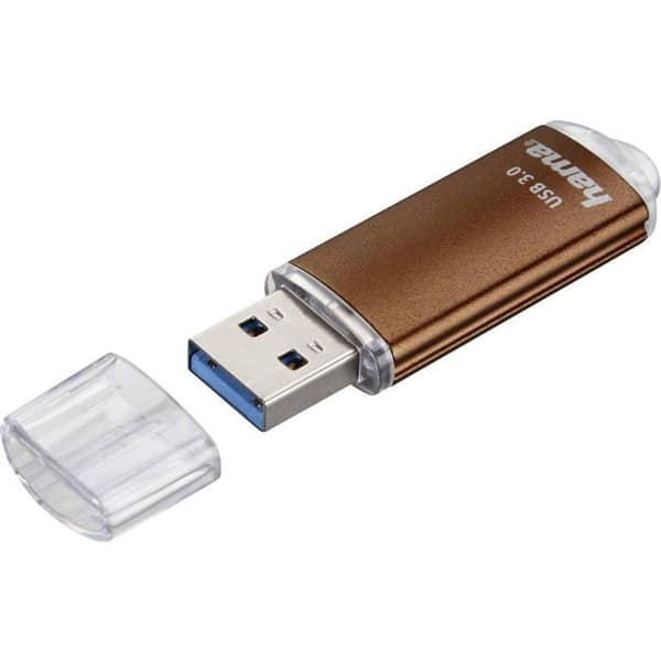 USB-nyckel - HAMA - FlashPen Laeta - 128 GB - USB 3.0 - Brun