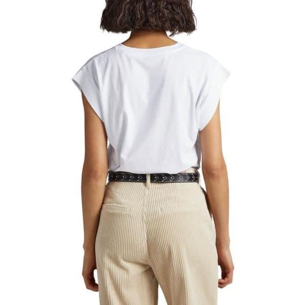 T-shirt Pepe Jeans Bianca Vit för Dam